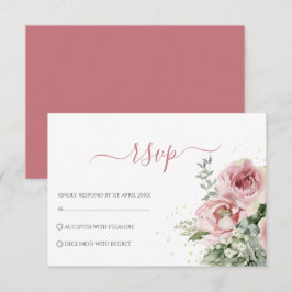 Eleganta eukalyptusblad grönska guldbröllop OSA kort