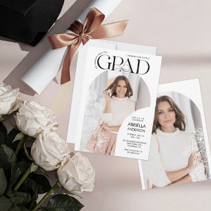Eleganta examensbågsblommiga fotramar inbjudningar