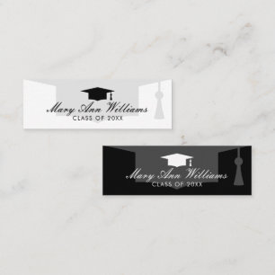 Eleganta examensbevis med akademisk mössa logotyp mini visitkort
