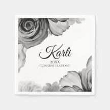 Eleganta examensservetter | Akvarell (svart)