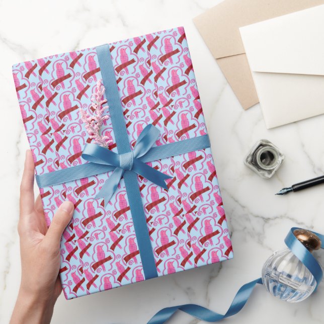 Eleganta fåglar Mönster presentpapper   (Gifting)
