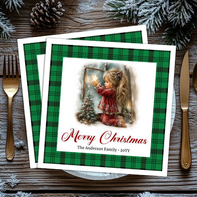 Eleganta fantasifulla målade vintermotiv servetter (Elegant Whimsical Painted Winter Scene Napkins)