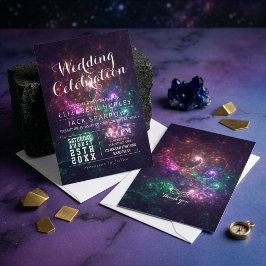 Eleganta fantastiska galaxbröllopsinbjudningar inbjudningar