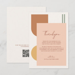 Eleganta Färgglada Boho valv QR-kod Bröllop Tack Kort
