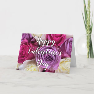 Eleganta färgrika rosor Blommig bästa vän Kort