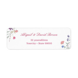 Eleganta färska vildblommor returadress etikett