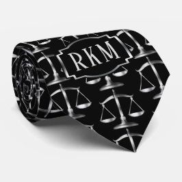 Eleganta fjäll för silverlagMonogram av rättvisa Slips