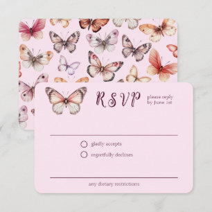 Eleganta fjärilar Bröllop BESTÄLLNING AV RSVP Tilläggskort