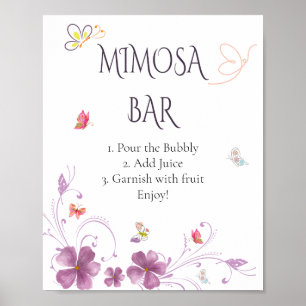 Eleganta fjärilar Bröllopsdusch-kort och presenter Poster