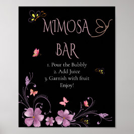 Eleganta fjärilar Bröllopsdusch-kort och presenter Poster