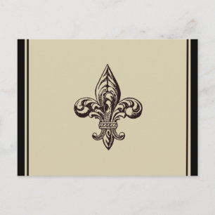 Eleganta Fleur de lis Vykort