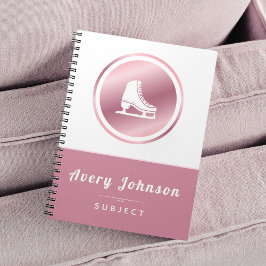 Eleganta flickor isdans tema Vintersport Rosa Anteckningsbok