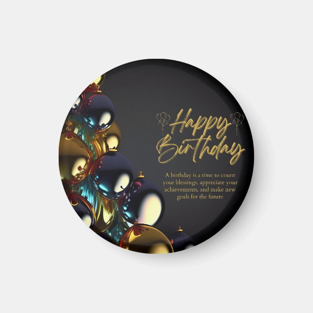 Eleganta födelsedagsönskningar magnet (Framsidan)