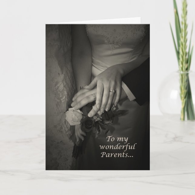 Eleganta Föräldrar Tack för Hjälp med Bröllopet Ko Kort (Framsida)