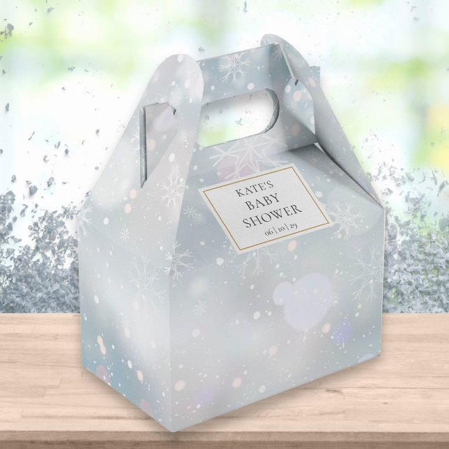 Eleganta Första Vintersnöflingor Bebisbad Presentaskar (Skapare uppladdad)