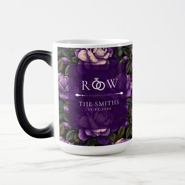 Eleganta Gardenia-tema Grönska Bröllop Magisk Mugg (Vänster)