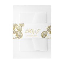 Eleganta Ginkgo Biloba blad i guld Invitationsbält