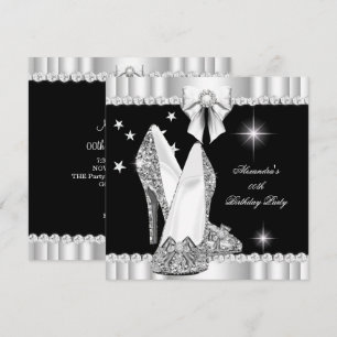 Eleganta Glitter Glamour Höga Klackar Silver Svart Inbjudningar
