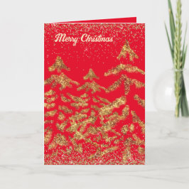 Eleganta gnistrande glamourösa gyllene julgranar helgkort