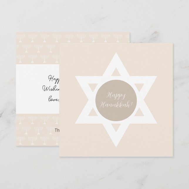 Eleganta God Hanukkah Hälsningar Kort (Fram/baksida)