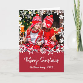 Eleganta God Jul snöflingor anpassad bild Kort