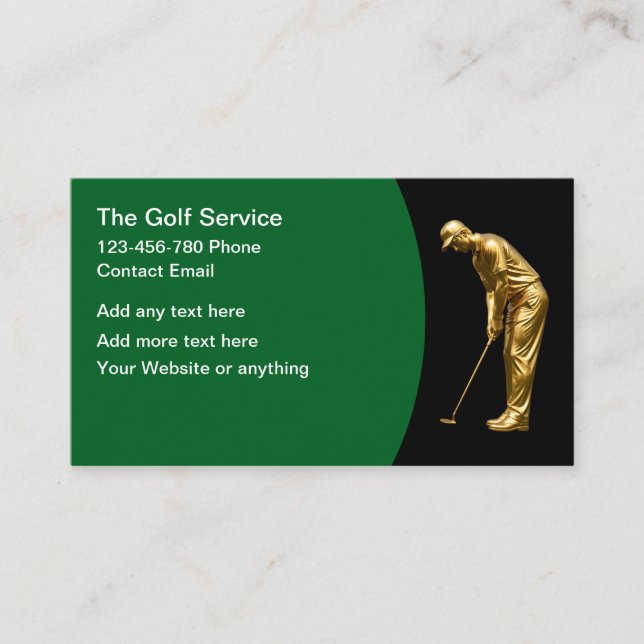 Eleganta golf-tema visitkort (Framsida)