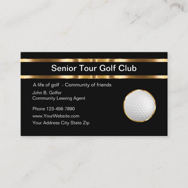 Eleganta golf-tema visitkort (Framsida)