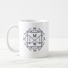 Eleganta golfklubbor monogram kaffemugg
