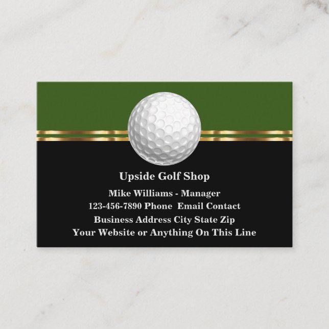 Eleganta golfkort med lyxiga visitkort (Framsida)