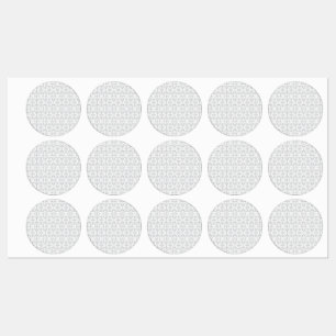 Eleganta grå damastbröllopsetiketter klistermärke