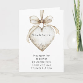 Eleganta grå hjärtan ornament bröllop kräm kort