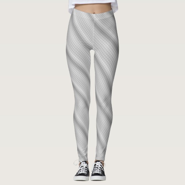 Eleganta grå och vita ränder leggings (Framsida)