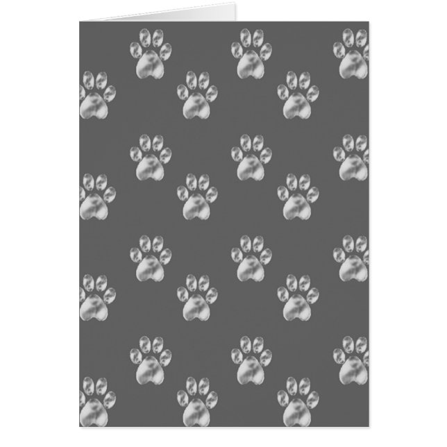 Eleganta grå tassar på tom insida hälsningskort (Framsidan)