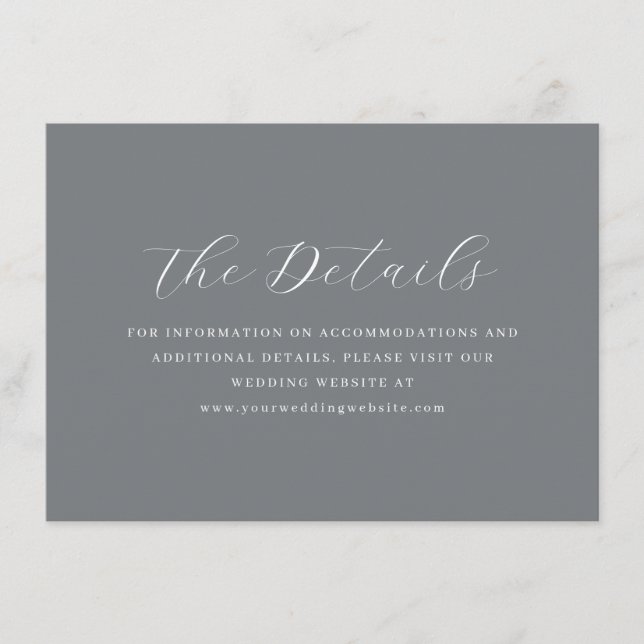 Eleganta grå typografiska detaljer tilläggskort (Framsida)