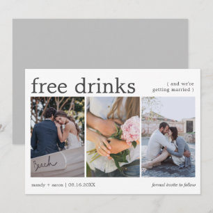 Eleganta Gratis Drömmar Tre Foto Bröllop Spara Datumet