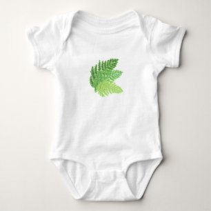 Eleganta gröna akvarellormbunkskogsblad t-shirt
