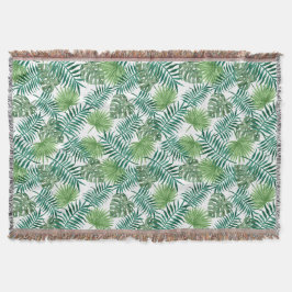 Eleganta gröna botaniska palmblad filt