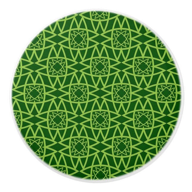 Eleganta gröna geometriska mönster knopp (Framsidan)