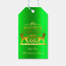 Eleganta gröna glada jul presentkort presentetikett