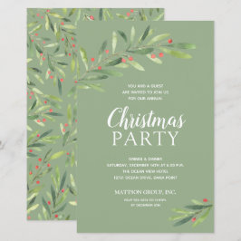 Eleganta gröna julbudgetinbjudningar