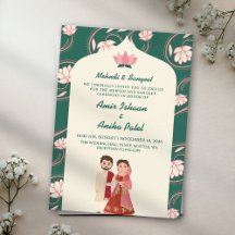 Eleganta gröna lotuslyktor Mehndi Sangeet Indisk