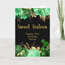 Eleganta gröna och gyllene blommor Sweet Sixteen