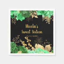 Eleganta gröna och gyllene blommor Sweet Sixteen