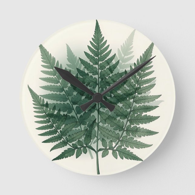 Eleganta gröna ormbunksblad Botanisk  Rund Klocka (Framsida)