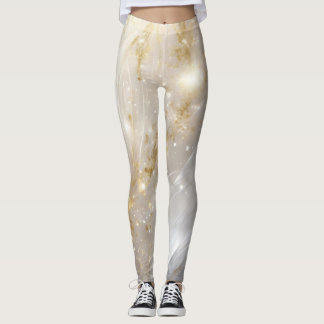 Eleganta gul blomstermarmorerade leggings