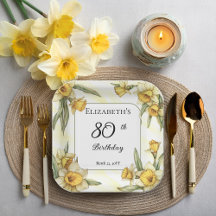 Eleganta gula narcisser Blommig 80-årsdag