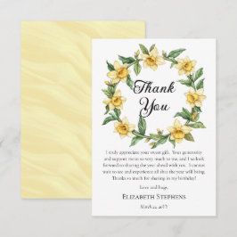 Eleganta gula Narcisser Blommig Krans Födelsedag Tack Kort