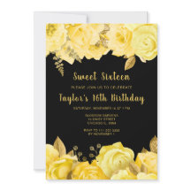 Eleganta gula och gyllene blommor Sweet Sixteen