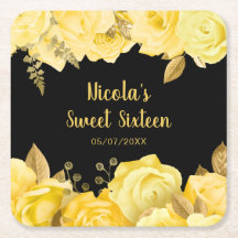 Eleganta gula och gyllene blommor Sweet Sixteen
