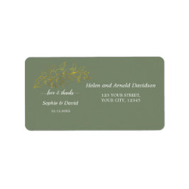 Eleganta Guld Blommor Sage Grön Bröllopspresent  Adressetikett
